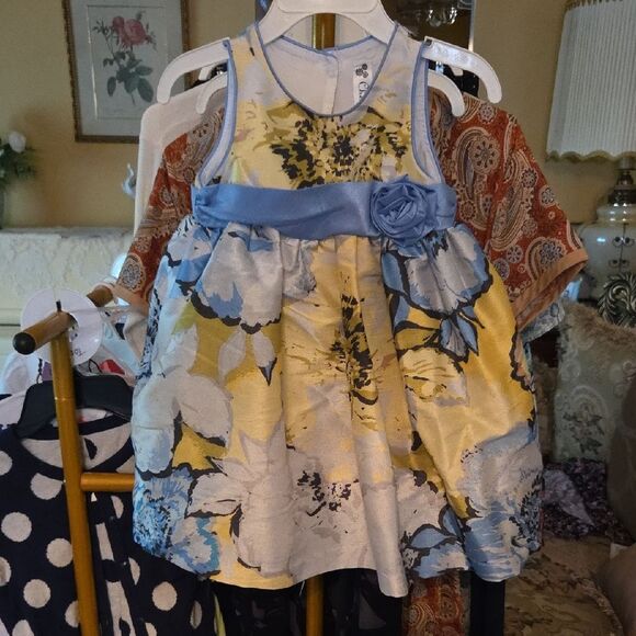 Cherokee Yellow and Blue Floral Dress - Picture 1 of 4